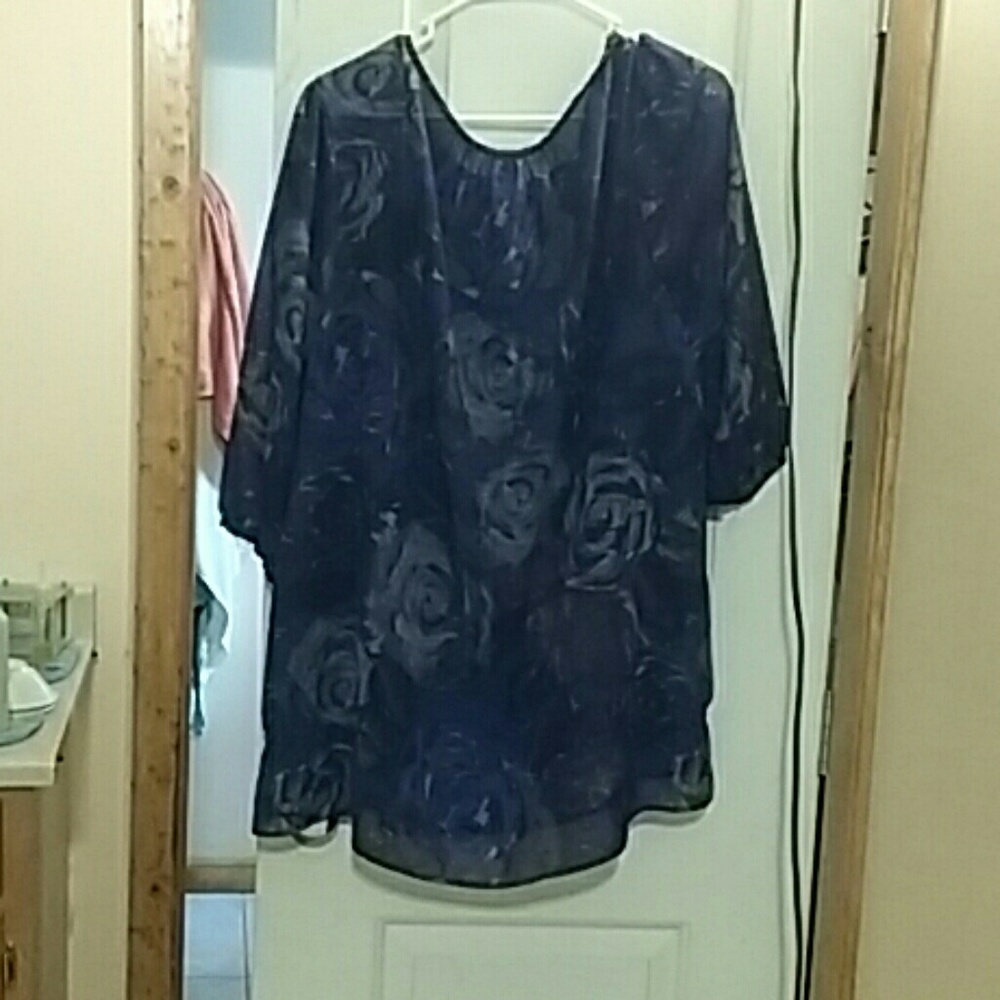 Sheer Rose Pattern Top